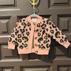 For Love And Lemons Pink Leopard Cardigan